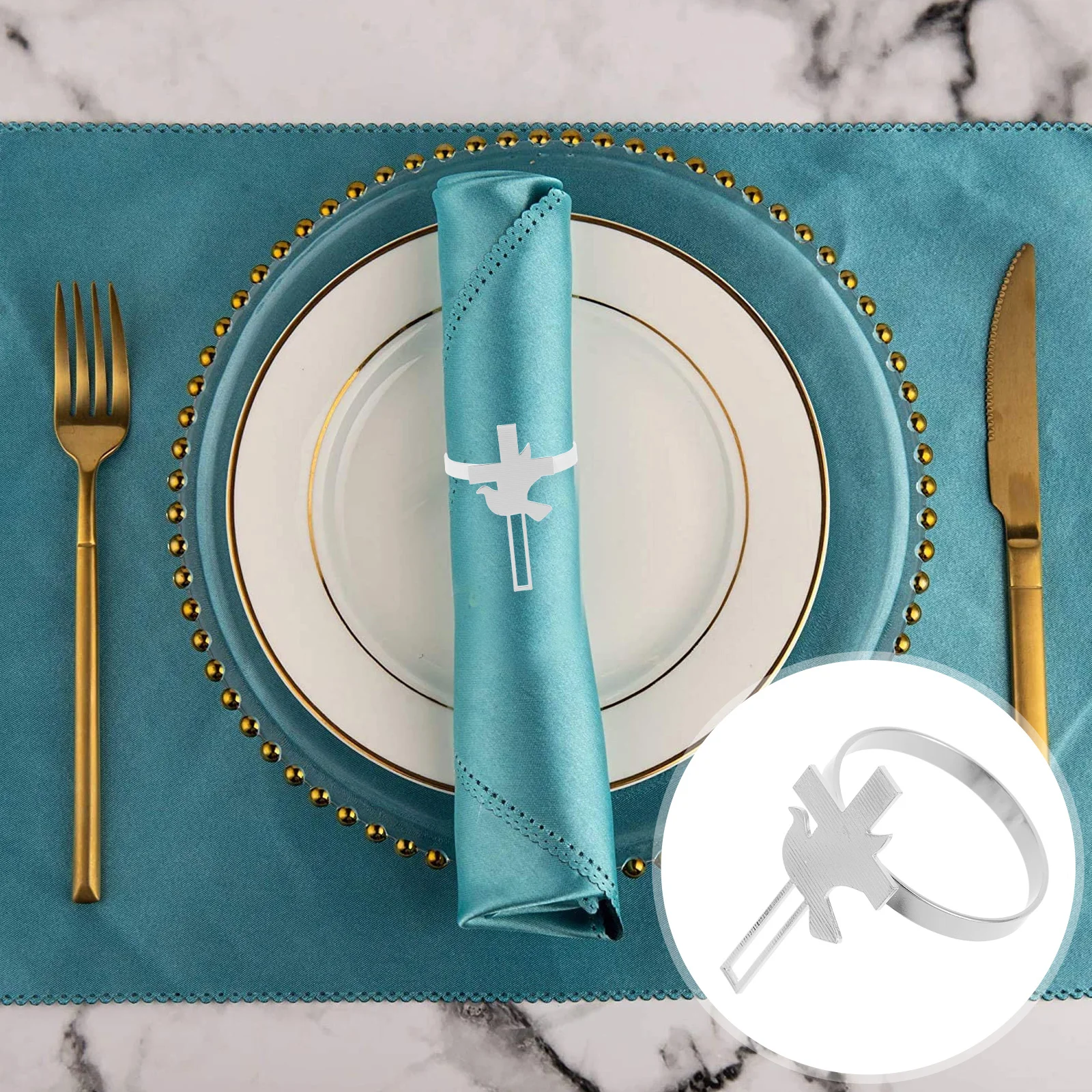 

6Pcs Metal Napkin Rings Cross Shape Zinc Alloy Napkin Holders Decorative Table Rings for Wedding Banquet Party Celebration