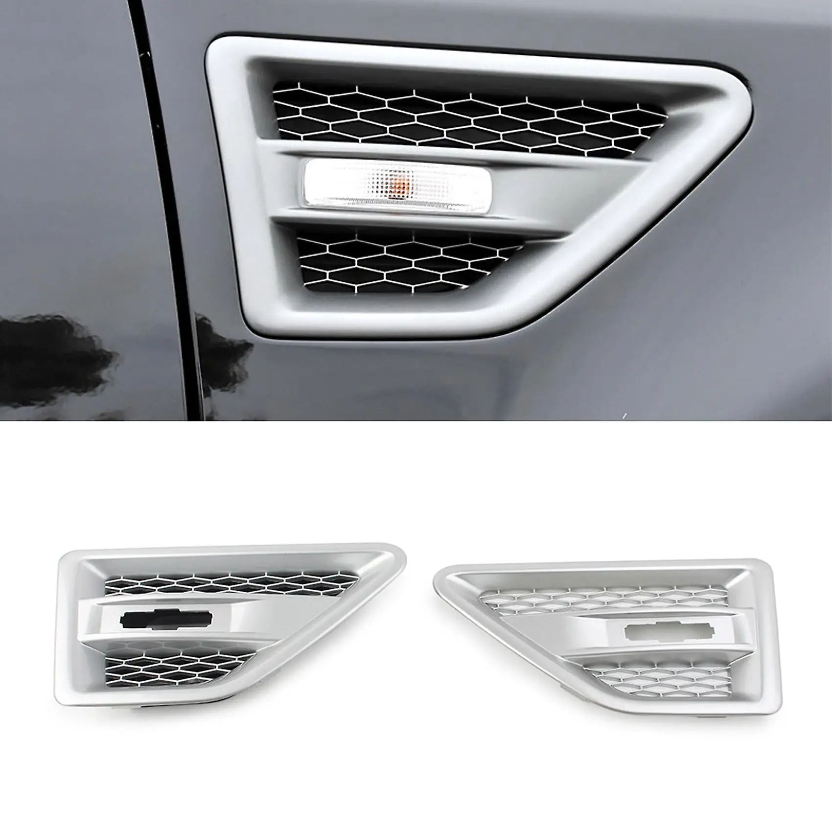 Car Door Side Vent Mesh Grille For Land Rover Freelander 2 Lr2 Silver