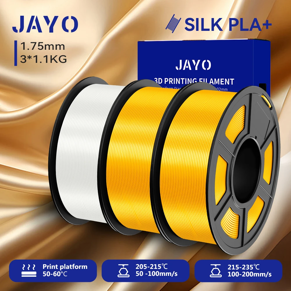 JAYO 3,3KG SILK PLA + Filament 1,75mm SILK PLA Plus Filament Glatte, seidig glänzende Oberfläche 3D-Filament geeignet für FDM-Drucker