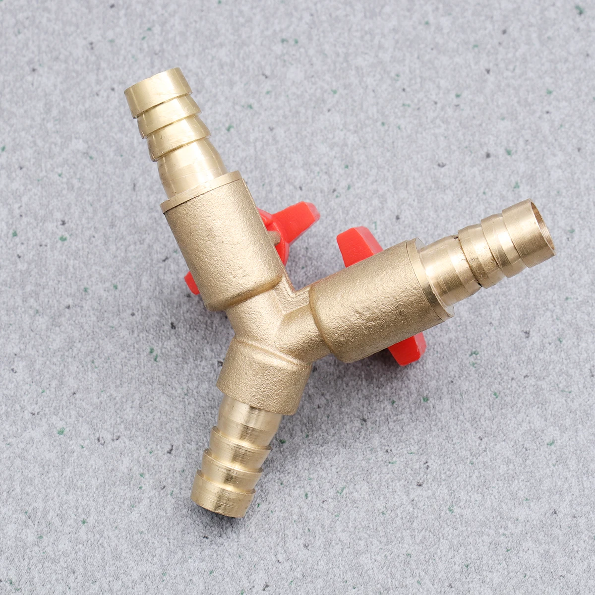 

Y Shape Three-Way Gas Distribution Shut Off Ball Valve Copper 10mm Hose Barb Clamp Tee Professional Use Fuel Gas Pipe Fitting