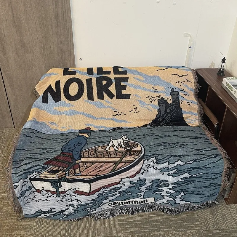 

130x160cm Drifting Diary Sofa Blanket Living Room Sofa Bed Throw Blanket Home Outdoor Grass Decoration Anime Throw Blanket