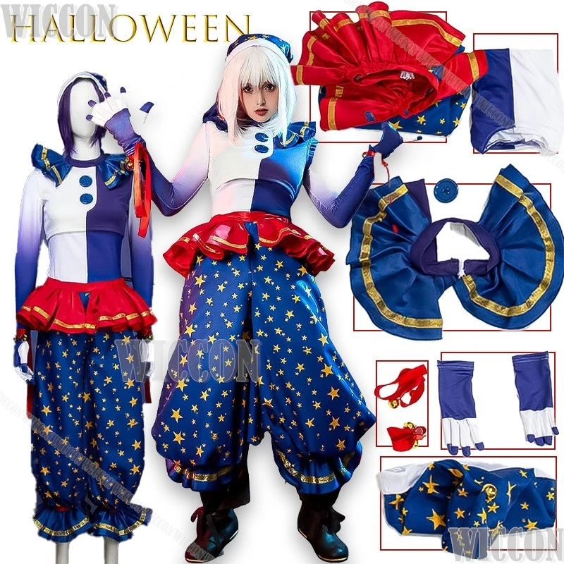 

MoonDro Joker Хэллоуин Косплей Comic Con Костюм с макияжем Аксессуары для парика для мужчин и женщин - Официальный наряд от Arkham Asylum