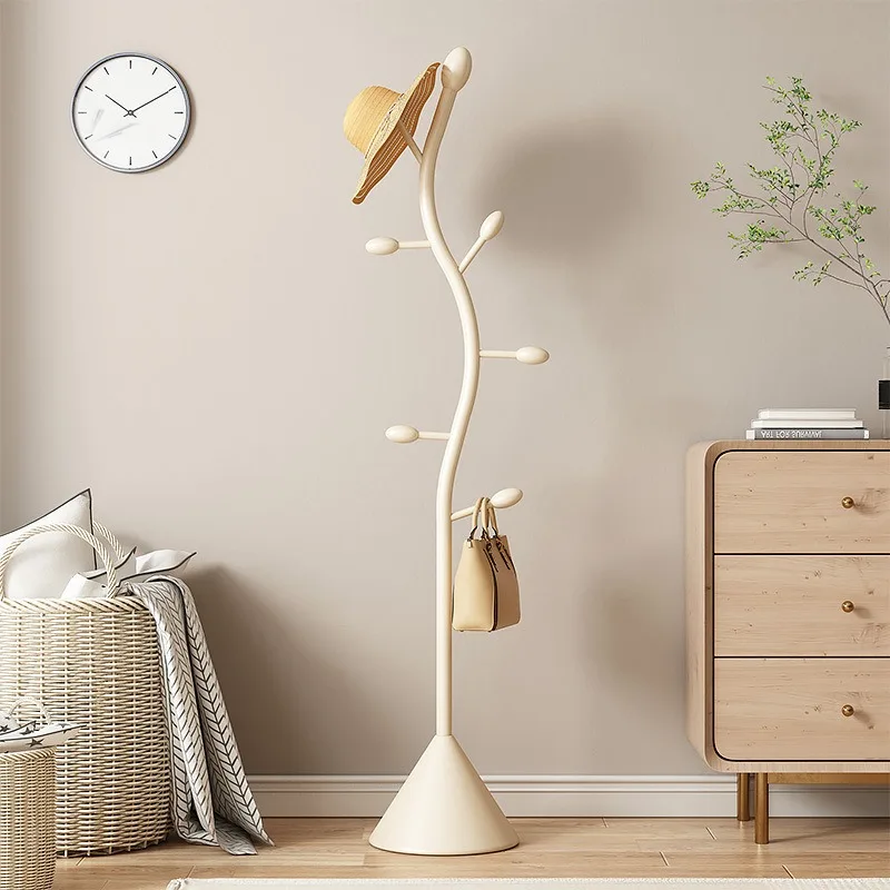 Coat rack Floor-to-ceiling household cream wind bedroom Bedside hanger Internet celebrity vertical single pole door entrance ha