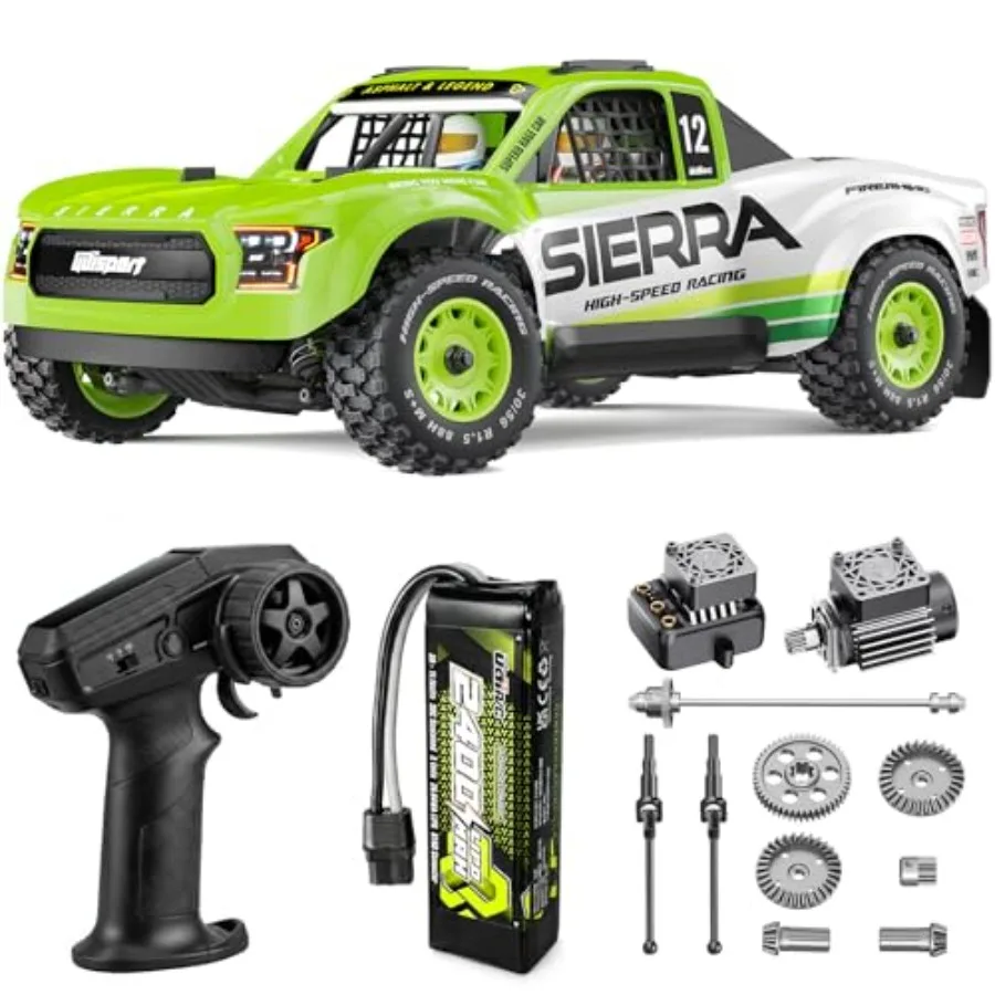 

1203PRO 1/12 RC Short Course Truck, 50MPH 3S Brushless Fast RC Car with Gyro and Center Diff for Adults, 4WD All Terrain Desert
