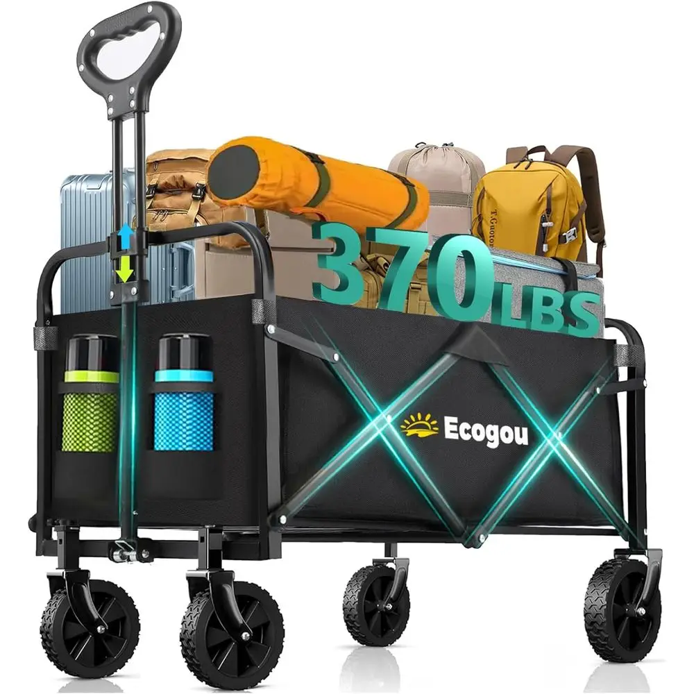 

Портативная складная тележка-платформа - грузоподъемность 370 фунтов, для пляжа и активного отдыха, регулируемая ручка