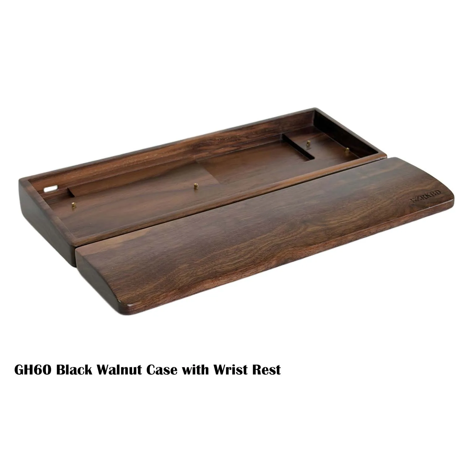 Walnut & Beech Wood 60% Keyboard Case Compatible with GH60, Wooting 60HE, RAKKA64 RGB Kit, Mechanical Keyboard Shell view 4