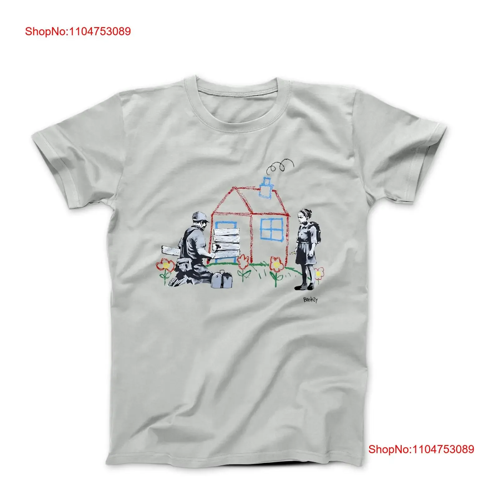 Футболка Banksy Boarded Crayon House Street Art, винтажная, слегка стильная, повседневная, дышащая, универсальная, удобная, модная