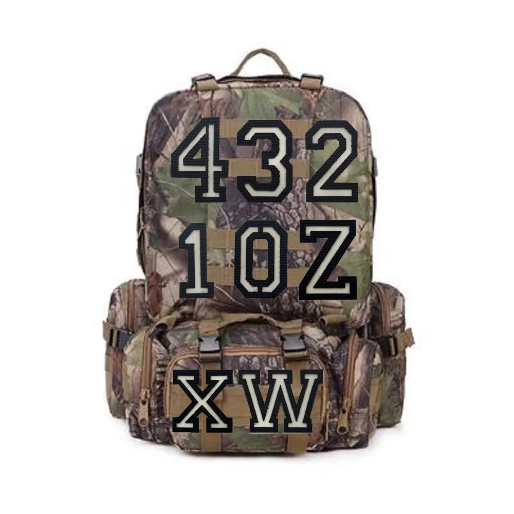 Outdoor Backpack Luminous Patch 26 English Letters A-Z, 10 Digital Identifiers Paste Armband Hook and Loop Patches for Clothing