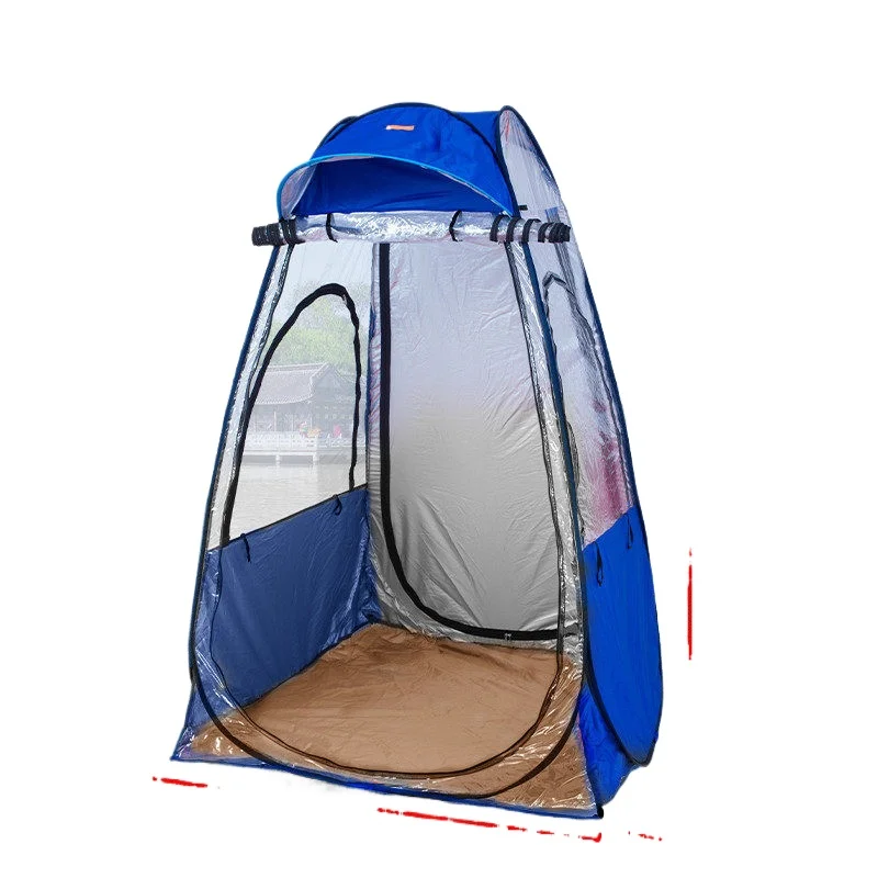 Outdoor stall tent, windproof enclosure, wind shield for fishing, single person, transparent simple small house