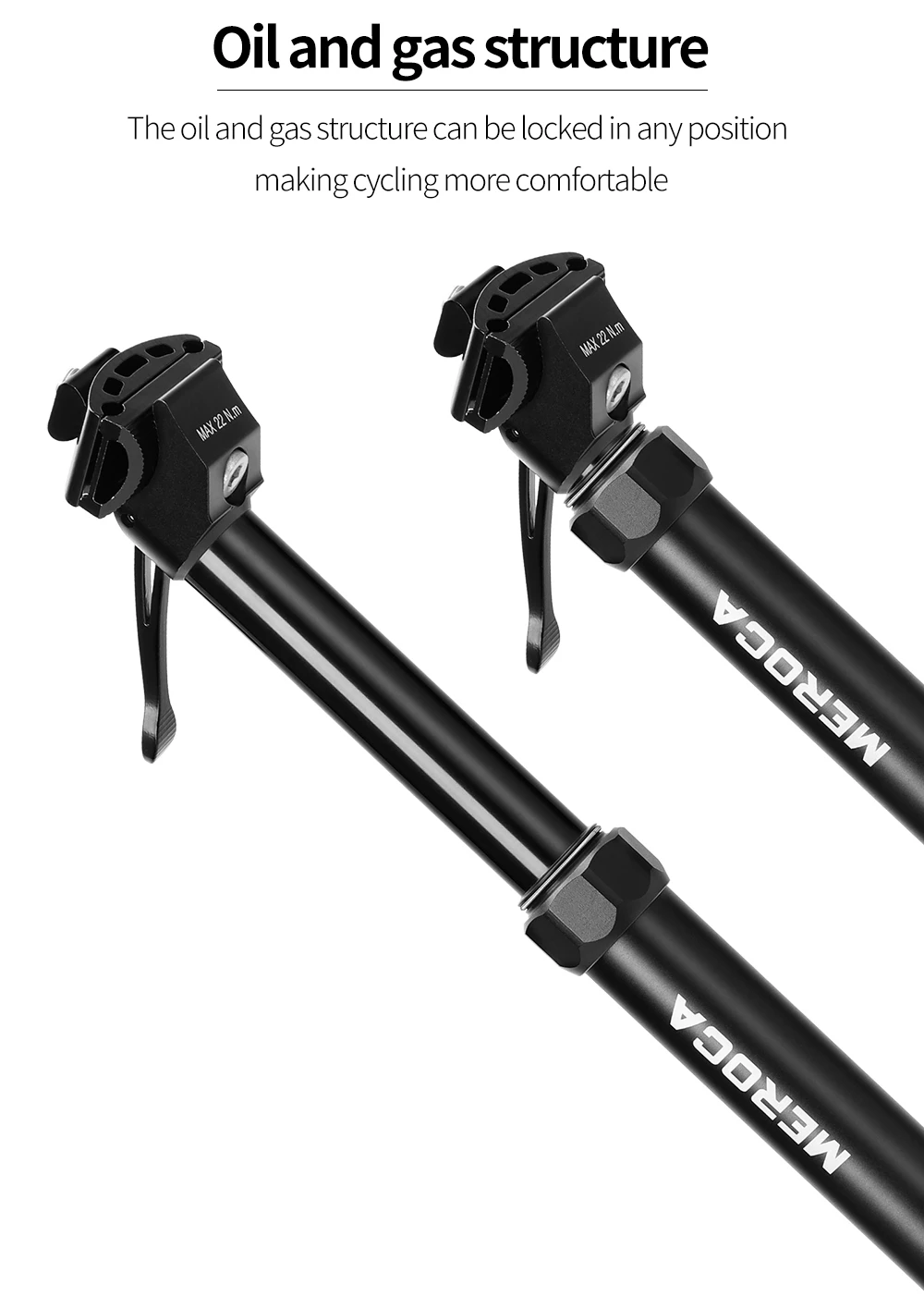 MEROCA MTB Dropper Sattelstütze 30,9/31,6 MM Hydraulisch Höhenverstellbar 100/125/150 MM Reise Rennrad MTB Sitzrohr Winter Radfahren – Detail 7