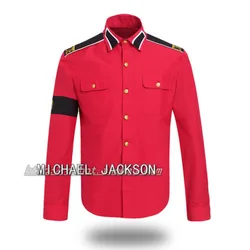 Michael Jackson CTE Anti-war Armband Embroidery Outwear Black Red White Color Imitation Shirt
