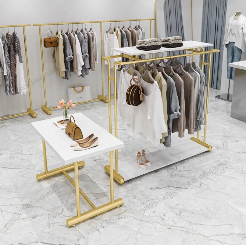Zhongdao Shelf Display Rack, Special Center Display Double-row Clothing Display Rack with Board
