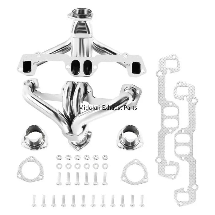 Shorty Exhaust Header Manifold for 1966-1996 Chrysler Plymouth Cordoba Challenger Charger Dakota Small Block 273-360 5.2L 5.6L