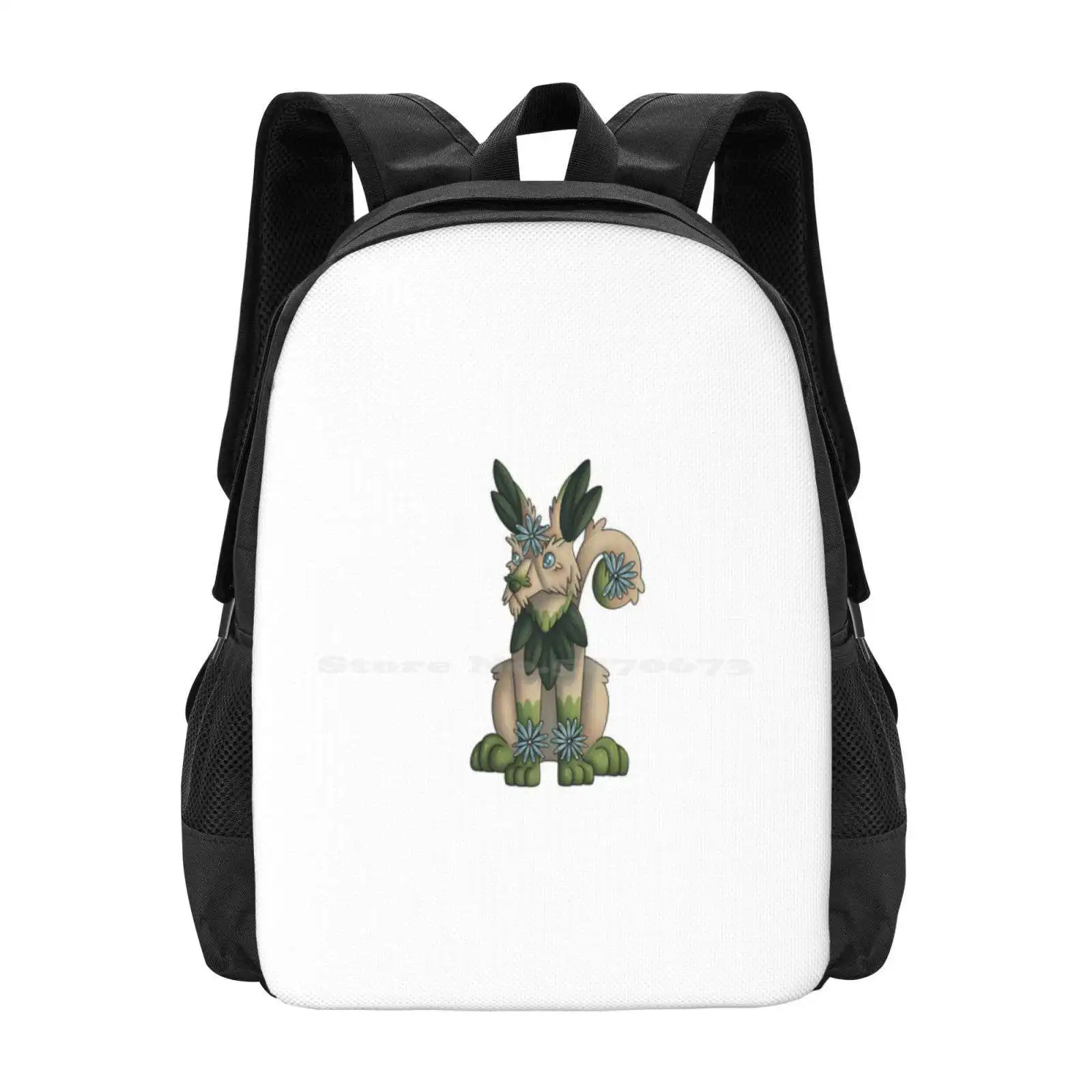 Mochilas escolares con diseño de perro y flores para adolescentes, bolsas de viaje para ordenador portátil, berger verde, Picard, azul, Mutt, naturaleza, fantasía, hoja de criatura bonita