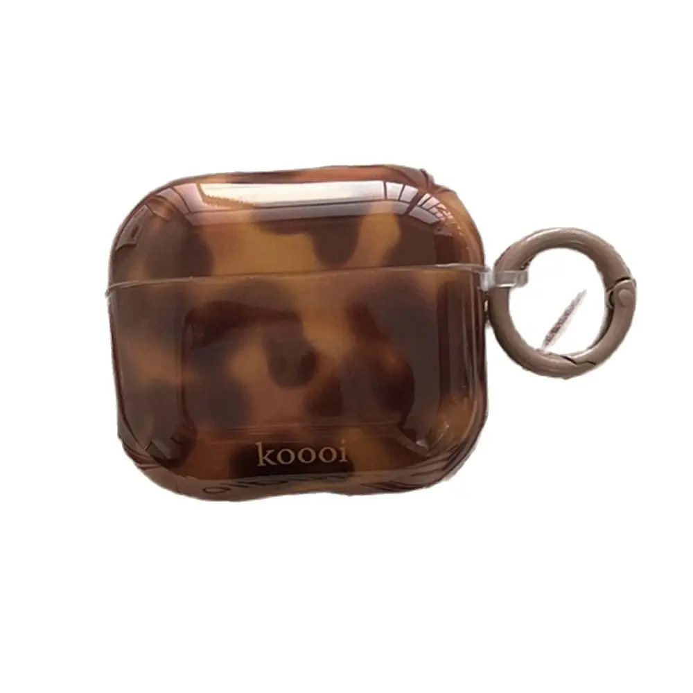 Capa de Fone de Ouvido Kawaii 3D bonito com chaveiro, padrão âmbar, escudo protetor, estojo macio para Airpods 1, 2, 3, Airpods Pro 2, luxo