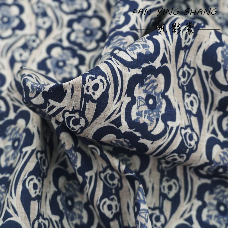 الأرجواني الأزرق الزهور 100% نسيج القطن لفستان القميص Telas Para Costura Tissus Couture ткан القماش المواد الخياطة stoff Diy بها بنفسك #2