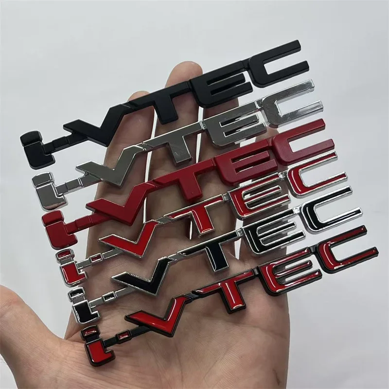 Car Letters VTEC IVTEC Emblem Sticker Accessories For Civic Accord Cb400 i-VTEC Vfr800 Vb750 Mugen Odyssey CRV Pilot FIT HRV CRV