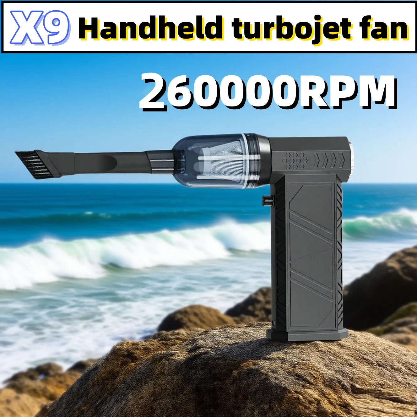 

X9 Turbo Jet Blower Violent Fan 260000RPM Powerful AirBlower Vacuum Dust Cleaner Type-C Charging WindsSpeed 53m/s BrushlessMotor