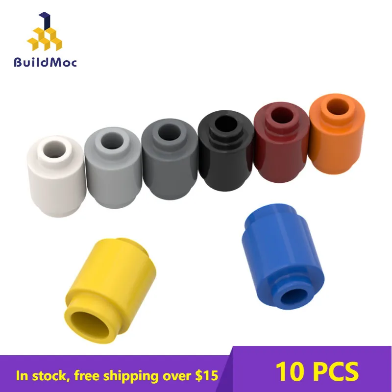 10Psc Bricks 3062 30068 High-Tech Brick 1x1 Round Open Stud Catch For Building Blocks Parts DIY Educational  Parts Toys