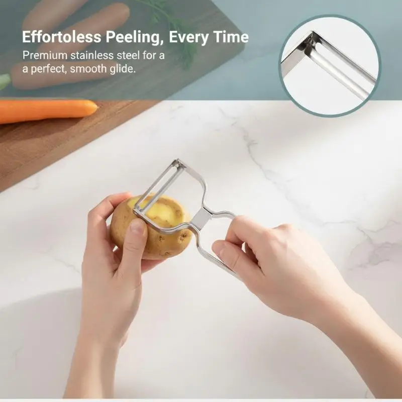 Family Use Stainless Steel Fruit Vegetable Peeler 1/2/3Pcs Set Sharp for Potato Carrot  Daily Peeling Needs