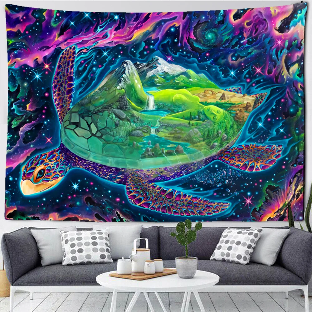 Psychedelic Mushrooms Tapestry Mystic Maple Leaf Wall Hanging Tapestry Home Decor Witchcraft Universe Galaxy Tapestry