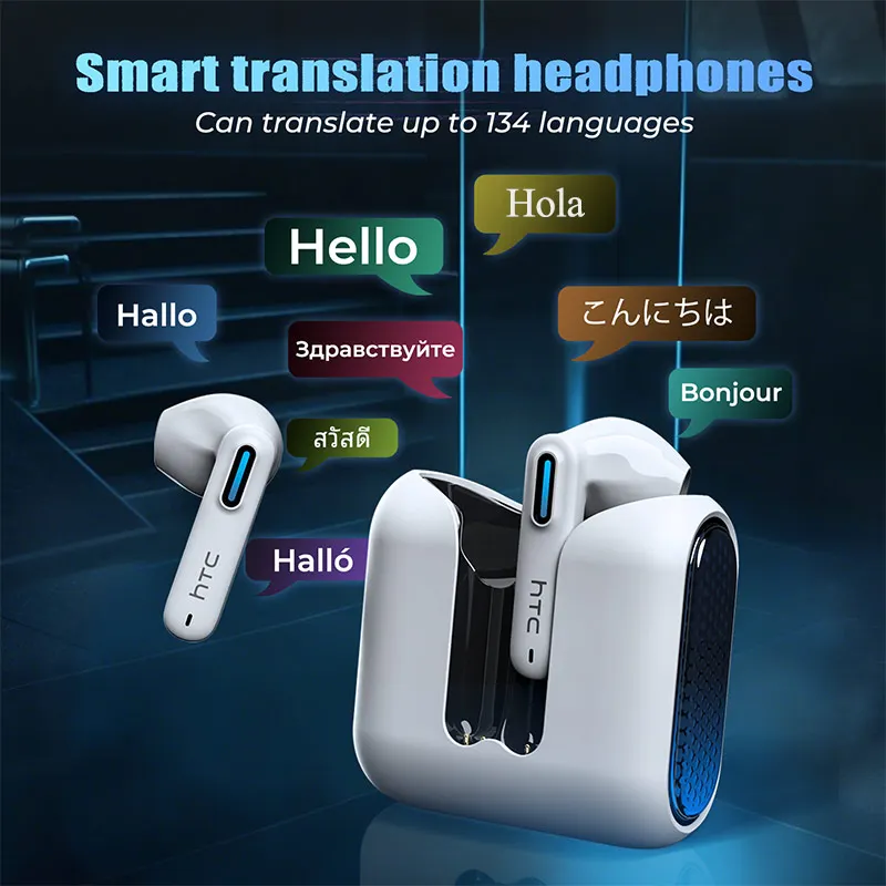 Image of 2026 Sprachübersetzer-Ohrhörer HTC NE49 TWS Gaming-Kopfhörer mit Geringer Latenz Bluetooth HiFi-Stereo-Sound HD-Anrufe mit Mikrofon