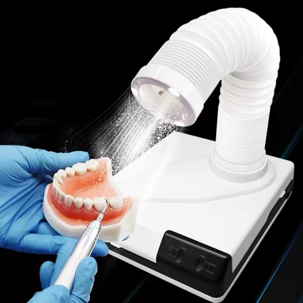60W Dental Dust Collector Vacuum Cleaner Extractor Dust Suction Nail Art Machine  Dentistry Lab Equipment For Polishing With LED