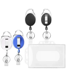 Exhibition ID Card Badge Holder for Staff Working Permit Case Clip Badge Reel Pass Work Card Cover Case Sleeve Clip ID Tag