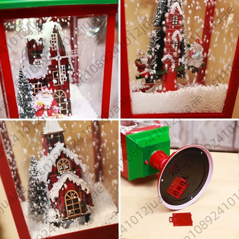 new Christmas decorations European-style snow pendulum lights snow music lights home shopping malls festival dress up products