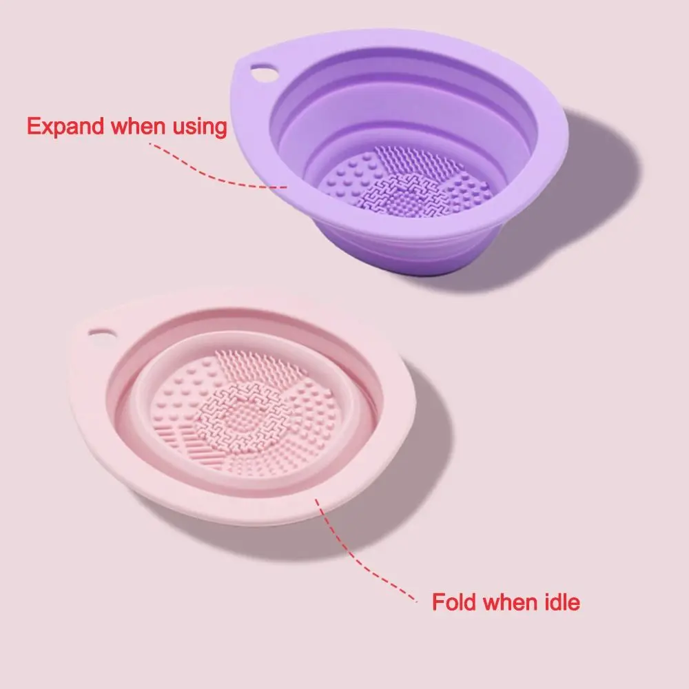 Morbidi pennelli per trucco multifunzionali Ciotola per pulizia Tappetino per pulizia in silicone pieghevole Ciotola per detergente per gel da donna