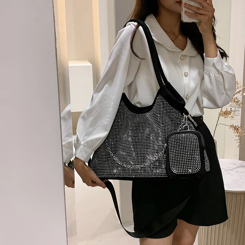 New Diamond Tote Bags for Women High Quality Large Shoulder Bags Big Purses Crossbody Bag Designer Handbag Full Diamond Satchel