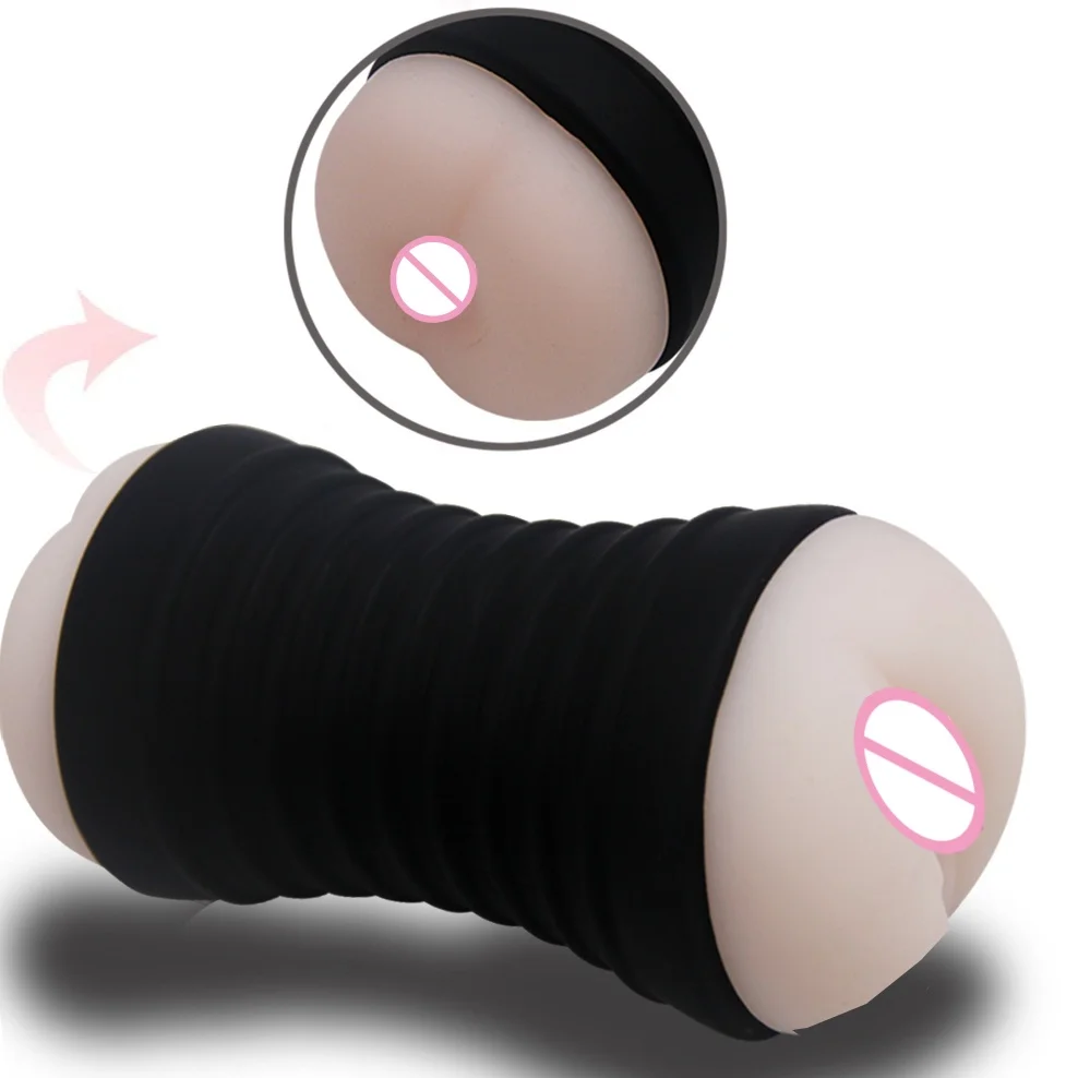 Male Masturbation Cup Real Pussy Anal Vaginal Dual Channel Simulation Massager Realistic Pocket Pussy Vagina Textured Sex Toys