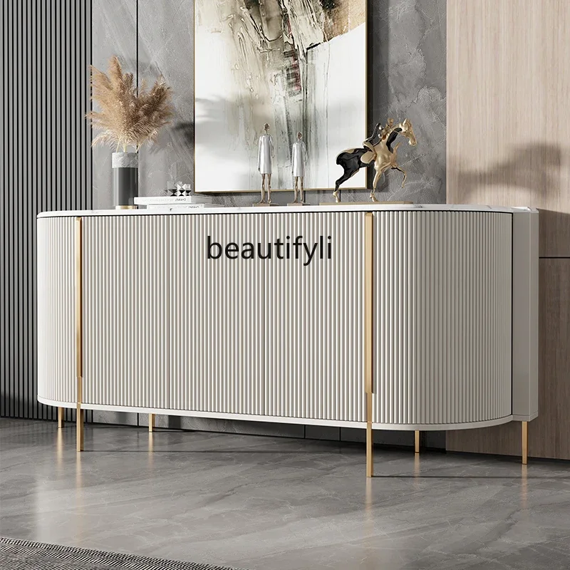

zqqItalian shoe cabinet light luxury rock slab entrance living room household solid wood decorative cabinet large capacity