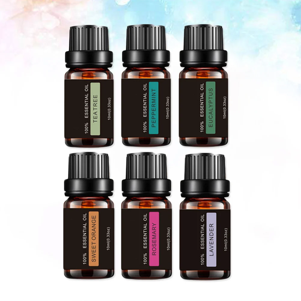6Pcs Essential Oils Set Natural Aromatherapy Lavender Peppermint Tea Tree Orange Travel Perfume