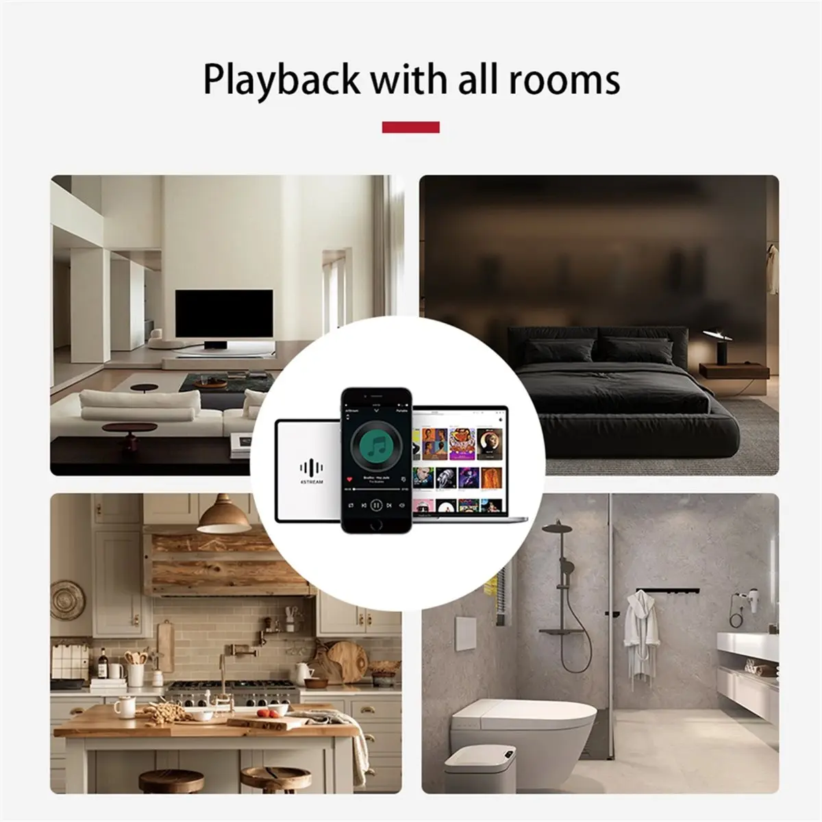 New Electronics R20 Wireless Audio Streamer Arylic S10+ Audio Receiver PC Audio Jack Adapter AUX Wireless Multiroom EU Plug