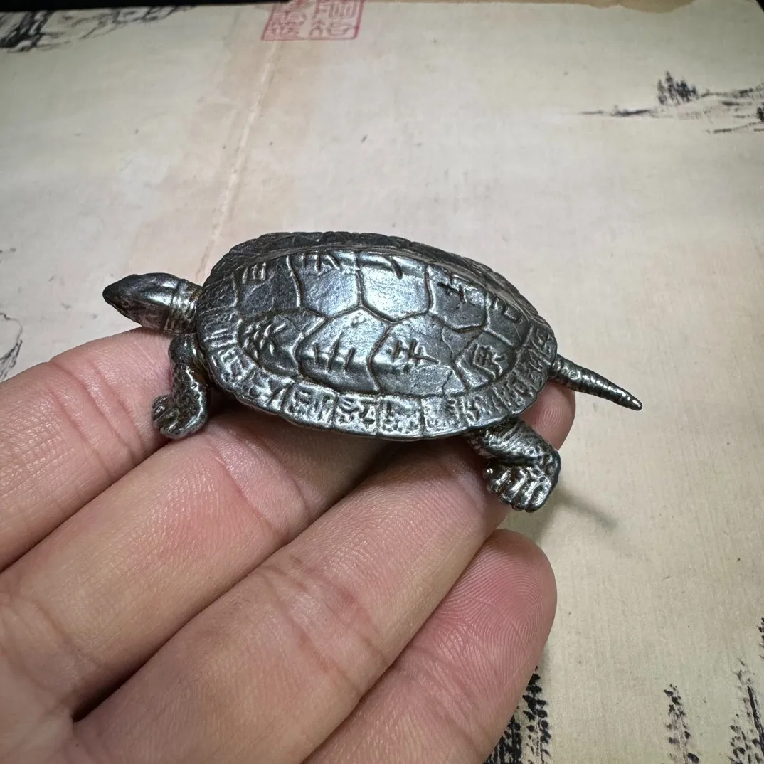 

2.75" Old Chinese Tibetan Buddhism iron meteorite turtle Figurines&Statues