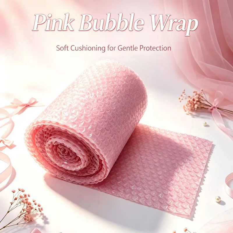 Pink Heart-Shaped Bubble Love Thickeneded Shockproof Fragile Protective Packaging Film 20x500cm