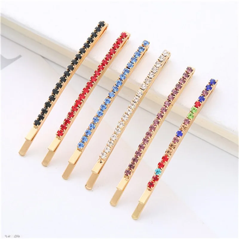 2pc Elegant Crystal Alloy Hairpin Hair Side Clips Grips for Girls Women Child Hair Wedding Party Bride Accessories Headband