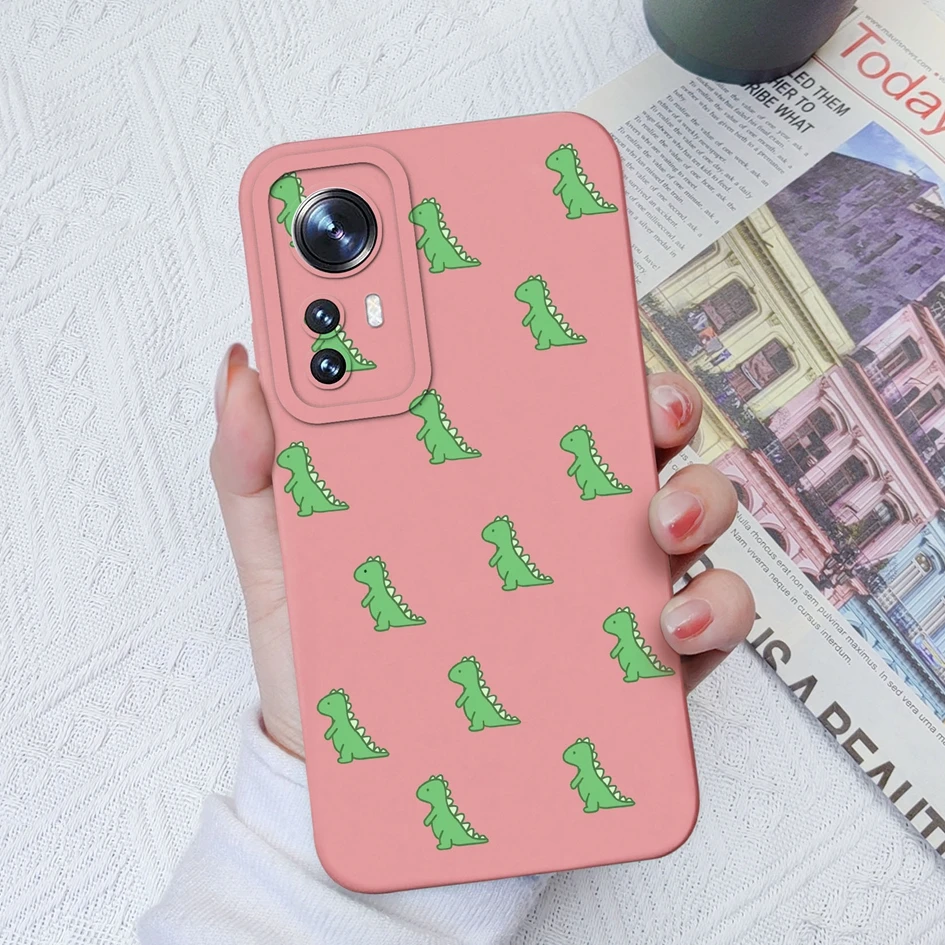 Case For Xiaomi 12X 12 Lite Cute Shockproof Cover Cactus Flower Protective Liquid Silicone Phone Case For Xiaomi 12 X Funda Capa