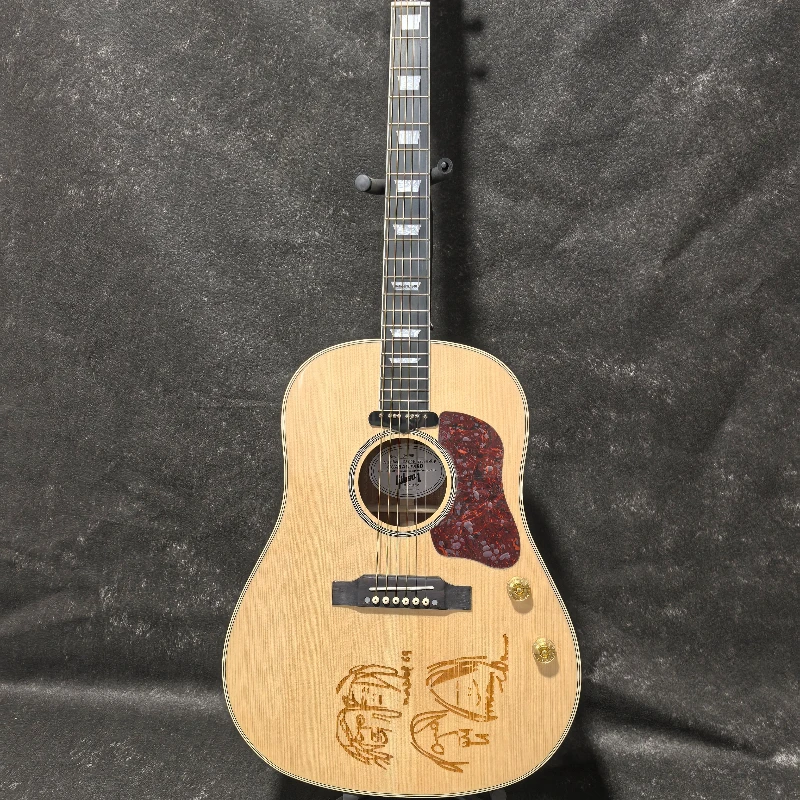 41 Inch J160 Acoustic Guitar D-bucket Spruce Solid Top Rosewood Neck with Pickup Signature Free Shipping
