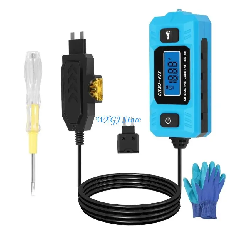 

37JE Car Fuses Current Tester With Blue Digital LCD Display For Accurate 0.01A To 19.99A Measurement And Circuit Diagnosis