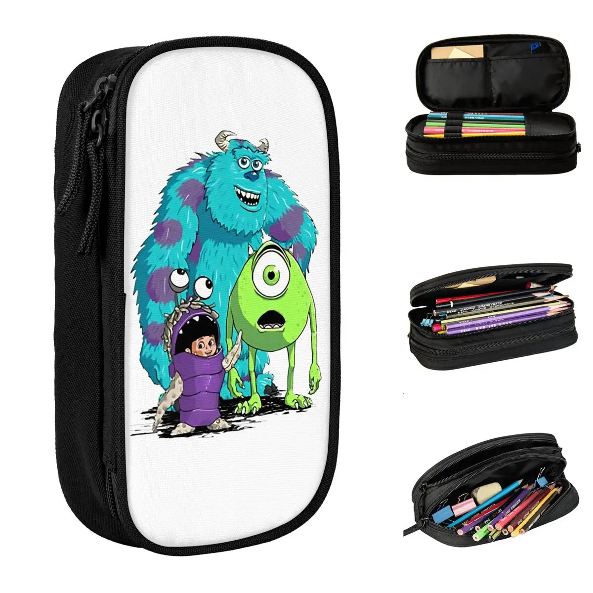 Monsters University Sullivan Boo Pencil Cases Funny Cartoon Pencilcases Pen Holder Large Storage Bag School Supplies Stationery