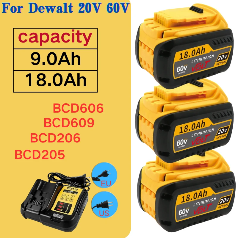 For DEWALT DCB609 60V 9000mAh MAX Gompatible DCB609 DCB547-XJ DCB200 DCB201 DCB609 DCB182,DCB204 for flexvolt 60v max Battery