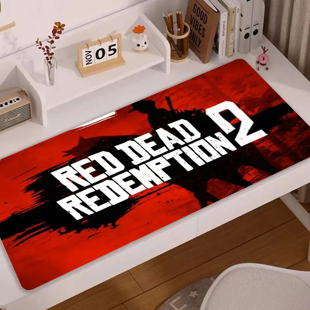 Red Dead Redemption 2 Computer Desk Gaming Mouse Pad Gamer Mousepad Pc Cabinet Large Games Mat Office Accessories Desk Mat Xxl