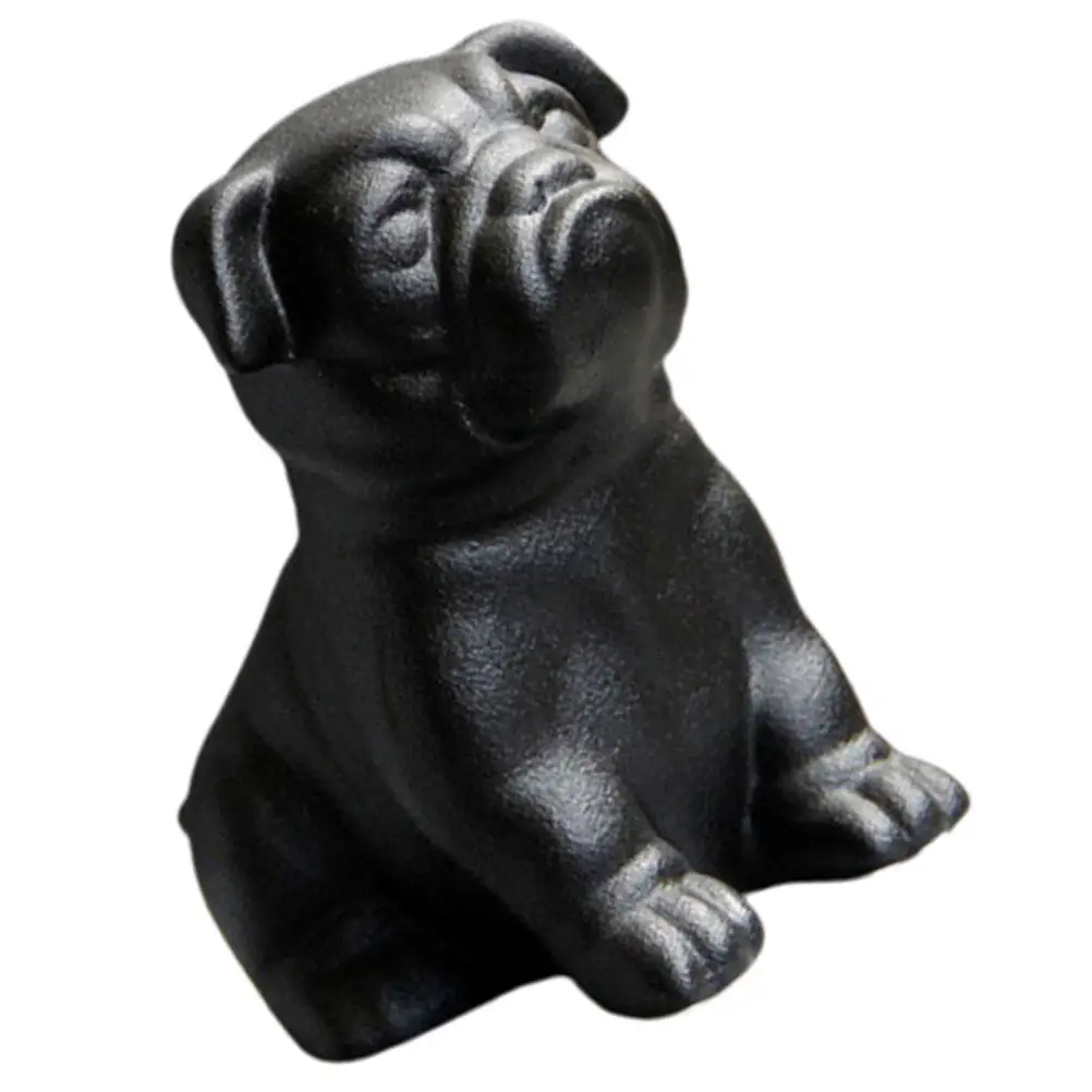 Black Matte Ceramic Dog Statue Exquisite Delicate Design Breaks Dull Space Style Decor for Living Room Bedroom Office Tabletop