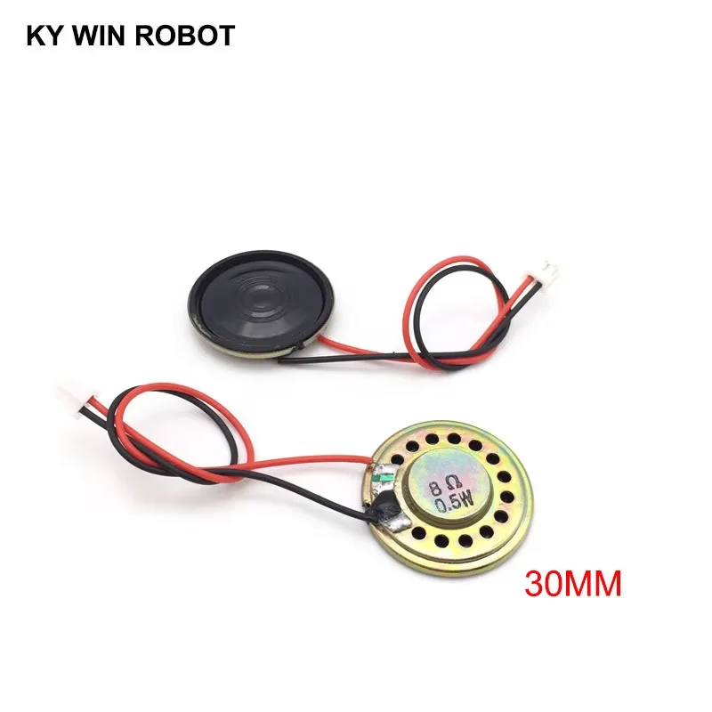 2pcs New Ultra-thin speaker 8 ohms 0.5 watt 0.5W 8R speaker Diameter 30MM 3CM thickness 5MM with PH2.0 terminal wire length 10