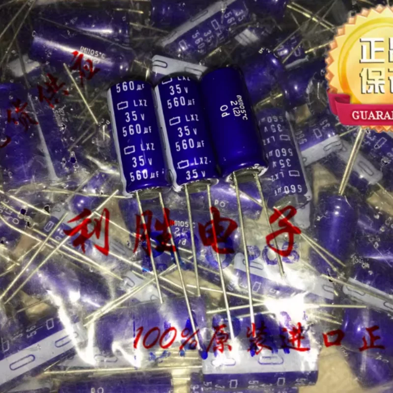 10PCS-100PCS Japanese Black Diamond Aluminum Electrolytic Capacitor 35V560UF 560UF 35V 10X25 LXZ High Frequency Low Resistance