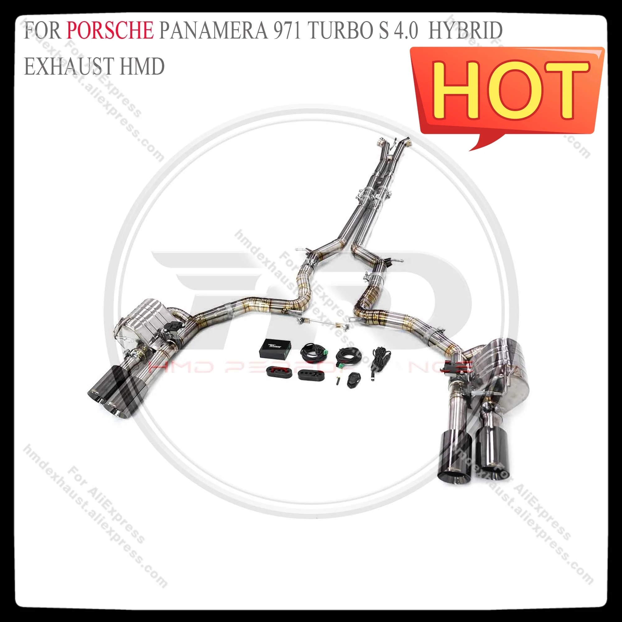 

HMD Titanium Exhaust System Catback for Porsche Panamera 971 Turbo S 4.0 Hybrid Peformance Auto Modification Electronic Valve