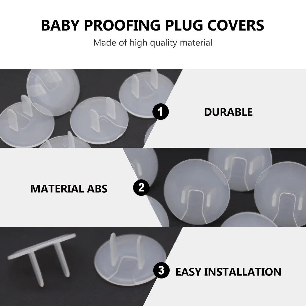 

20pcs Outlet Covers Socket Protection Transparent ABS Baby Proofing Plug Child Safety Protector Anti Electric Shock