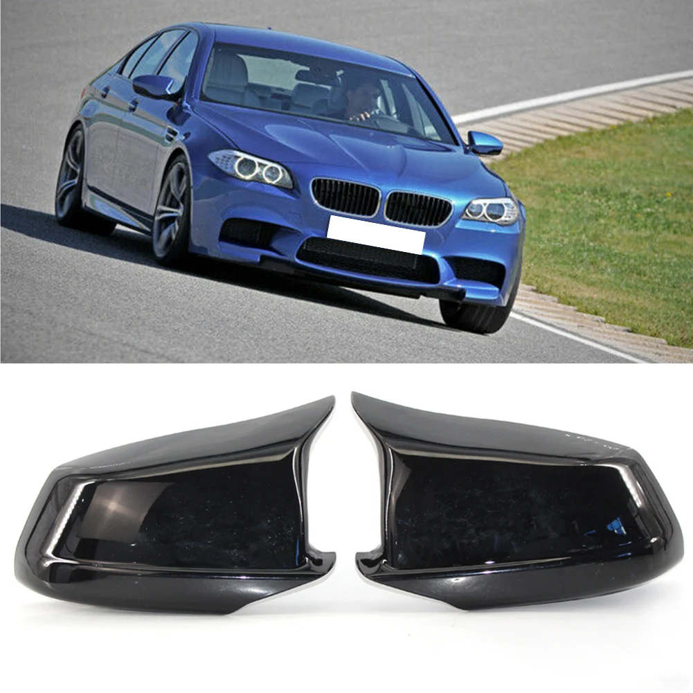 Car Rearview Mirror Cover Case for BMW F10 F11 5 Series Sedan 520i 523i 525i 528i 530i 535i 550i 2011 2012 2013 Glossy Black ABS